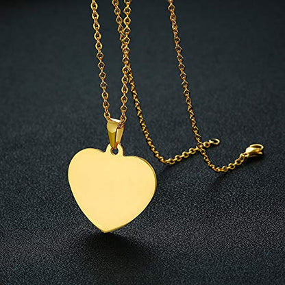 Rockyu ネックレス メンズ レディース ハートペンダント シンプル ステンレス 金属アレルギー対応