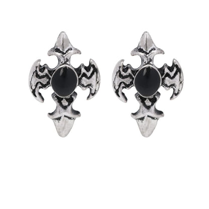 Rockyu ピアス メンズ レディース スターシェイプ シルバー ブラック ジルコニア チタン