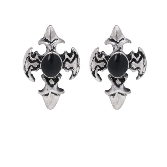 Rockyu ピアス メンズ レディース スターシェイプ シルバー ブラック ジルコニア チタン