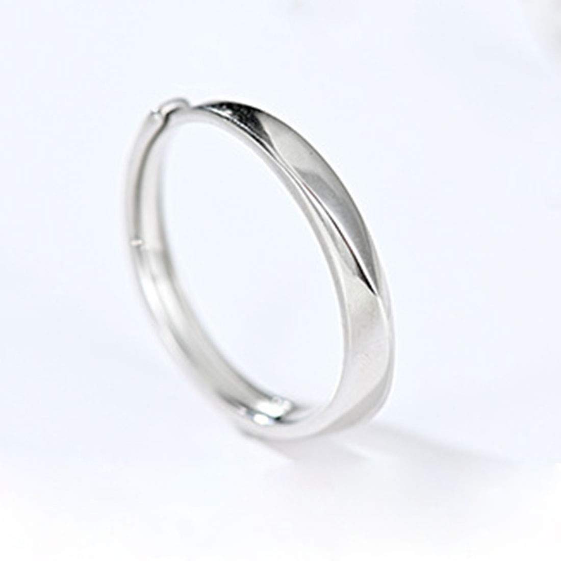 Rockyu メンズ シルバー925 フリーサイズペアリング｜純銀製 結婚・婚約指輪 アレルギー対応