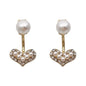 Rockyu ピアス レディース ハート型 ゴールド パール 925純銀製 可愛い両耳スタッド