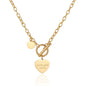 Rockyu チョーカー レディース ハートペンダント 「Love You More」 刻印 ゴールド & シルバー コイン付き