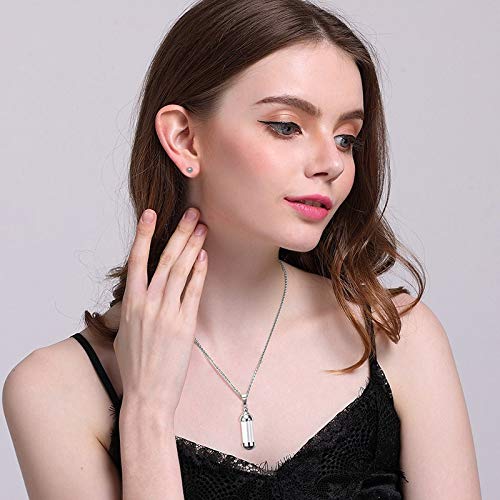 Rockyu カプセルネックレス レディース ステンレス製 ガラス管 香水・薬入れ対応 シルバー・ゴールド・ブラック