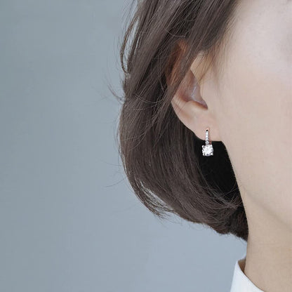 Rockyu ピアス レディース シルバー925 ジルコニア ティアドロップ レバーバック 金属アレルギー対応