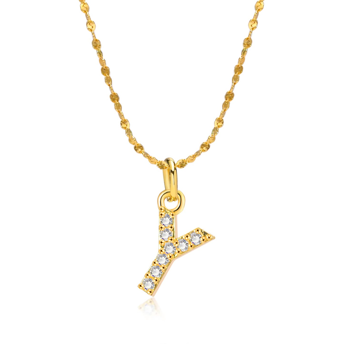 Rockyu ネックレス レディース ゴールド イニシャルペンダント ジルコニア アレルギー対応