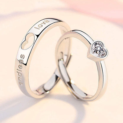 Rockyu ペアリング メンズ レディース フリーサイズ シルバー925 LOVE刻印 ハートデザイン 指輪