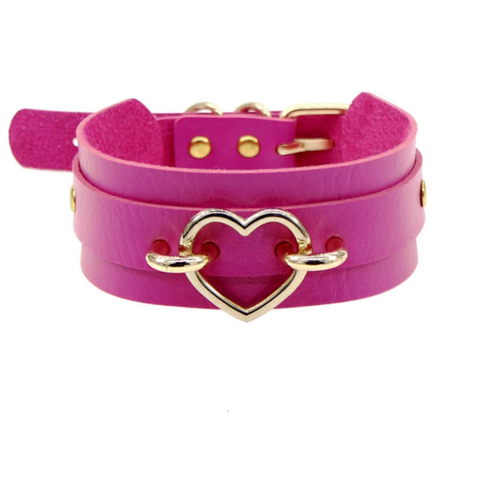 Rockyu 本革ハートチョーカー レディース