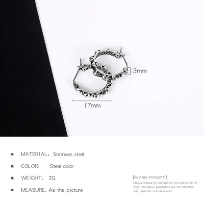 Rockyu ピアス メンズ スカルデザイン フープタイプ 両耳用 チタン製 ヒップホップ風