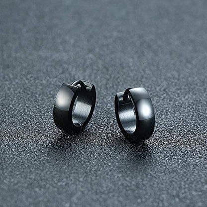 Rockyu ピアス メンズ フープ シンプル リング 316Lステンレス 金属アレルギー対応