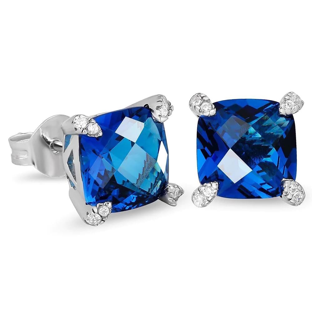 Rockyu ピアス メンズ スクエア ジルコニア 8mm 両耳用 金属アレルギー対応 全5色