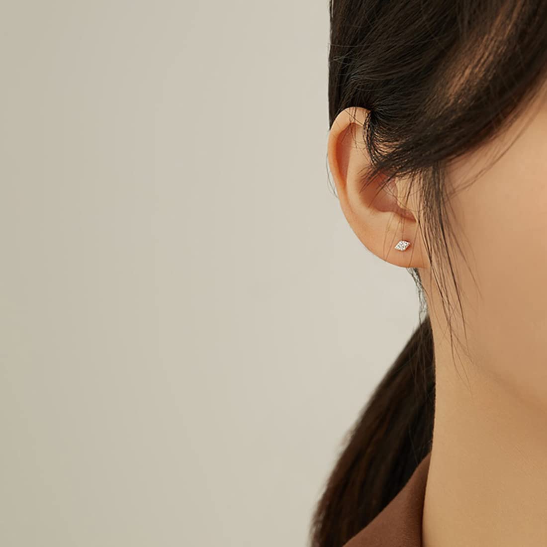 Rockyu スワロフスキー ジルコニア セカンドピアス レディース つけっぱなしOK 金属アレルギー対応