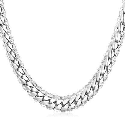 Rockyu ネックレス メンズ 喜平チェーン ステンレス 太め 幅7mm 18kピンクゴールド