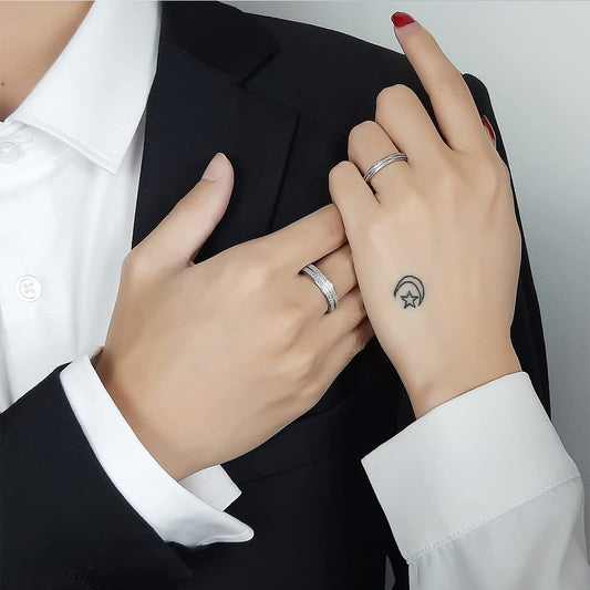 Rockyu ペアリング ステンレス シンプル 指輪 男女兼用 3mm/5mm 選べるサイズ