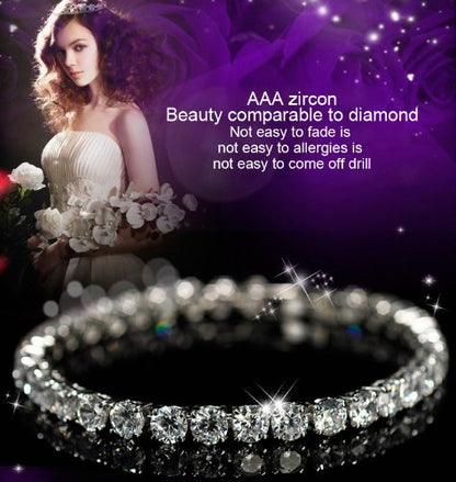 Rockyu レディース テニスブレスレット 5Aジルコニア 豪華バングル ギフトに最適