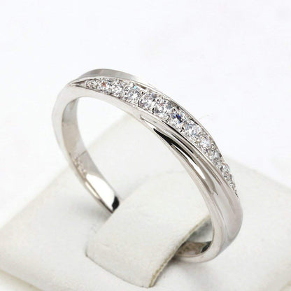 Rockyu レディースリング ピンクゴールド＆シルバー ジルコニア輝く華奢デザイン