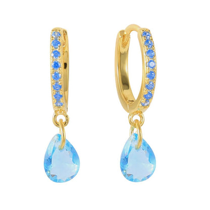 [Rockyu] ピアス レディース 18金 フープ 小さめ シルバー925 ゴールド 青 紫 緑 10mm ジルコニアリングピアス 不規則 水滴 雫ピアス 純銀製 フランス風 フープピアス 金属アレルギー対応 つけっぱなし ファッション 女性 アクセサリー (緑ジルコニア)