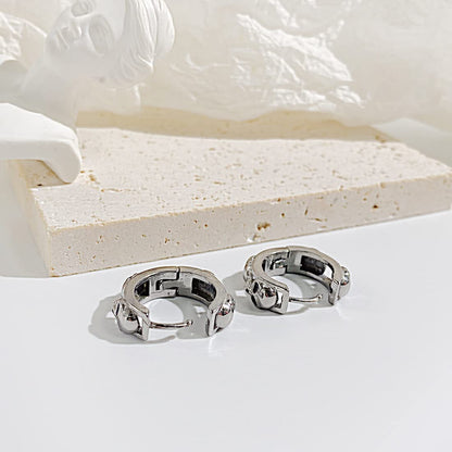 Rockyu ステンレススカルフープピアス メンズ レディース