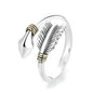 Rockyu 指輪 レディース フリーサイズ シルバー925 矢モチーフ 羽デザイン オープンリング 金属アレルギー対応