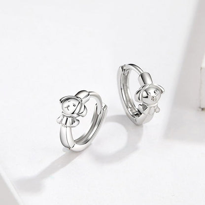 Rockyu ピアス レディース 小さめ ブランド シルバー925 可愛い ワンちゃん 犬ピアス 動物モチーフ ドッグ リングピアス 金属アレルギー対応 イヌ 両耳用 フープピアス おしゃれ バレンタインデー プレゼント アクセサリー