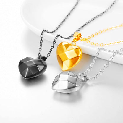 Rockyu ネックレス レディース ハートペンダント チタン製 シンプル シルバー＆ゴールド 18Kメッキ