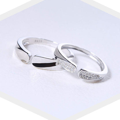 Rockyu 指輪 メンズ シルバー925 フリーサイズ ペアリング シンプル 結婚婚約対応