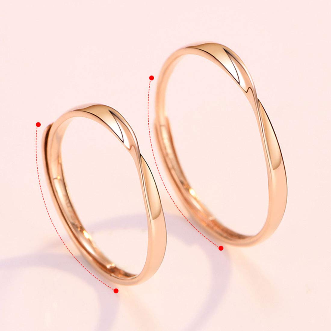 Rockyu ツイストデザイン ペアリング｜シルバー925 フリーサイズ 結婚・婚約指輪