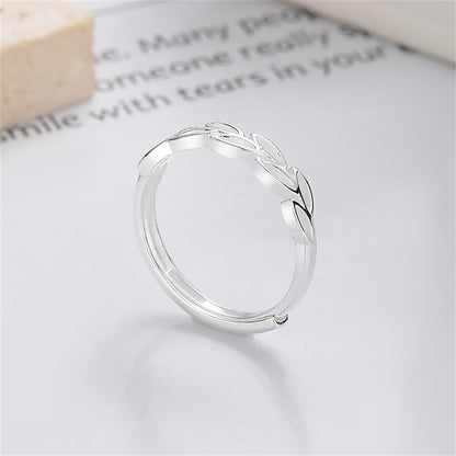 Rockyu 指輪 レディース フリーサイズ シルバー925 葉モチーフ リング 透かし彫り おしゃれ 幸運 プレゼント