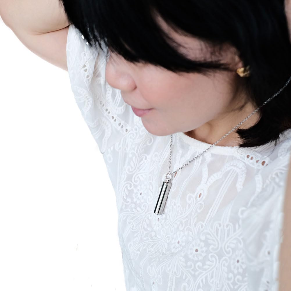 Rockyu メモリアルネックレス ステンレス製 遺骨ペンダント 鏡面＆艶消し仕上げ 手元供養 記念アクセサリー