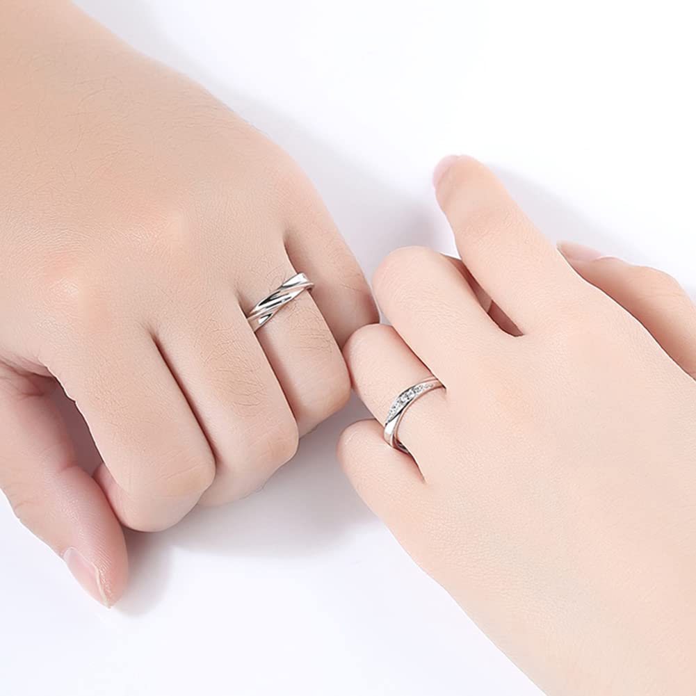 Rockyu メンズ＆レディース ペアリング S925銀仕上げ シルバー メビウスデザイン アレルギー対応