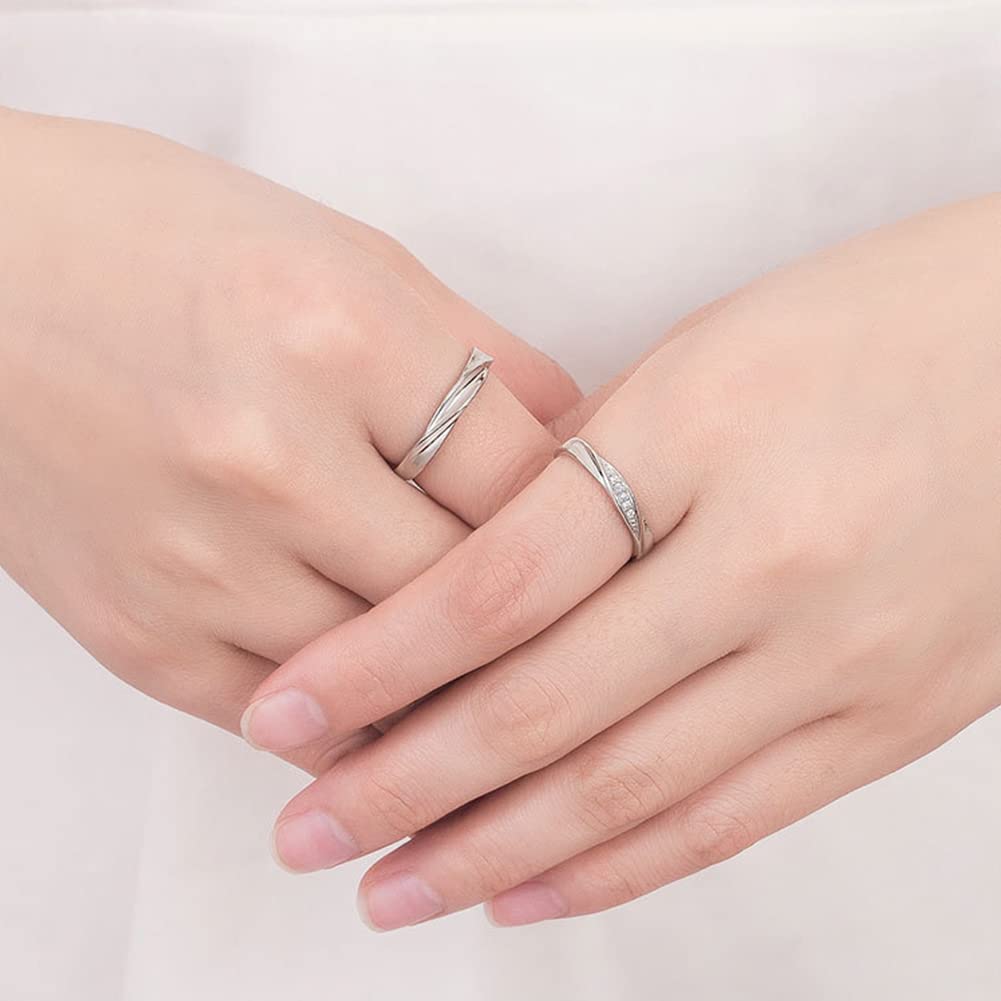 Rockyu メンズ＆レディース ペアリング S925銀仕上げ シルバー メビウスデザイン アレルギー対応