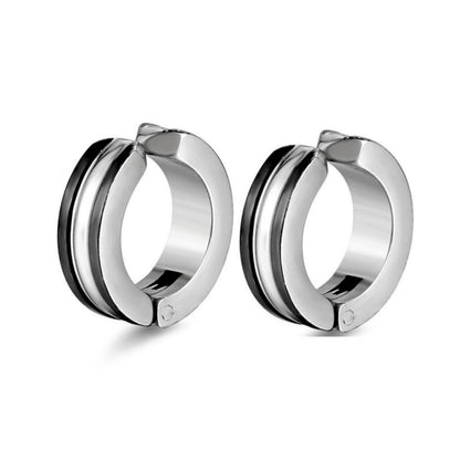 Rockyu ピアス メンズ レディース フープ シルバー チタン ノンホール イヤーカフ