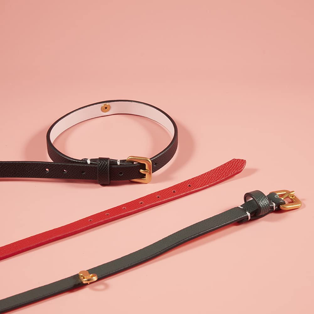 Rockyu 本革リング付きチョーカー レディース