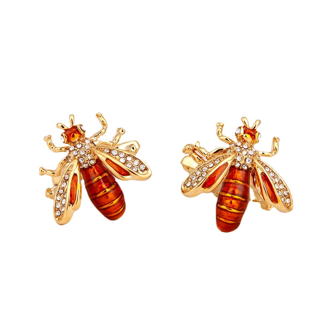 Rockyu カフスボタン メンズ 蜜蜂モチーフ ピンクゴールド＆レッド ビジネス＆カジュアル