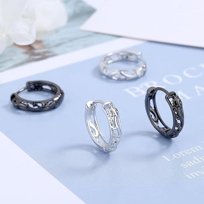 Rockyu ピアス メンズ レディース 龍モチーフ リングピアス 銅製 金属アレルギー対応