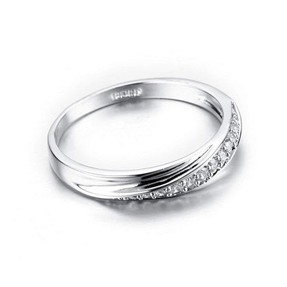 Rockyu レディースリング ピンクゴールド＆シルバー ジルコニア輝く華奢デザイン