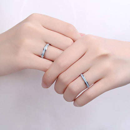 Rockyu ペアリング 津波モチーフ シルバー925 フリーサイズ 2個セット 金属アレルギー対応