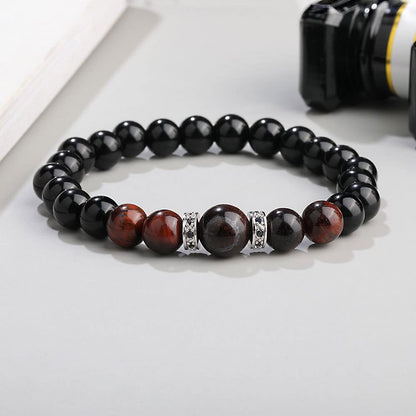 Rockyu パワーストーンブレスレット メンズ レディース 虎目石 厄除け 数珠 天然石ビーズアクセサリー