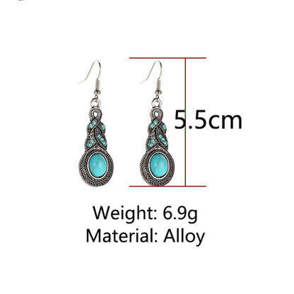 Rockyu ピアス レディース ターコイズ 雫型 揺れる 緑松石 両耳用 アクセサリー