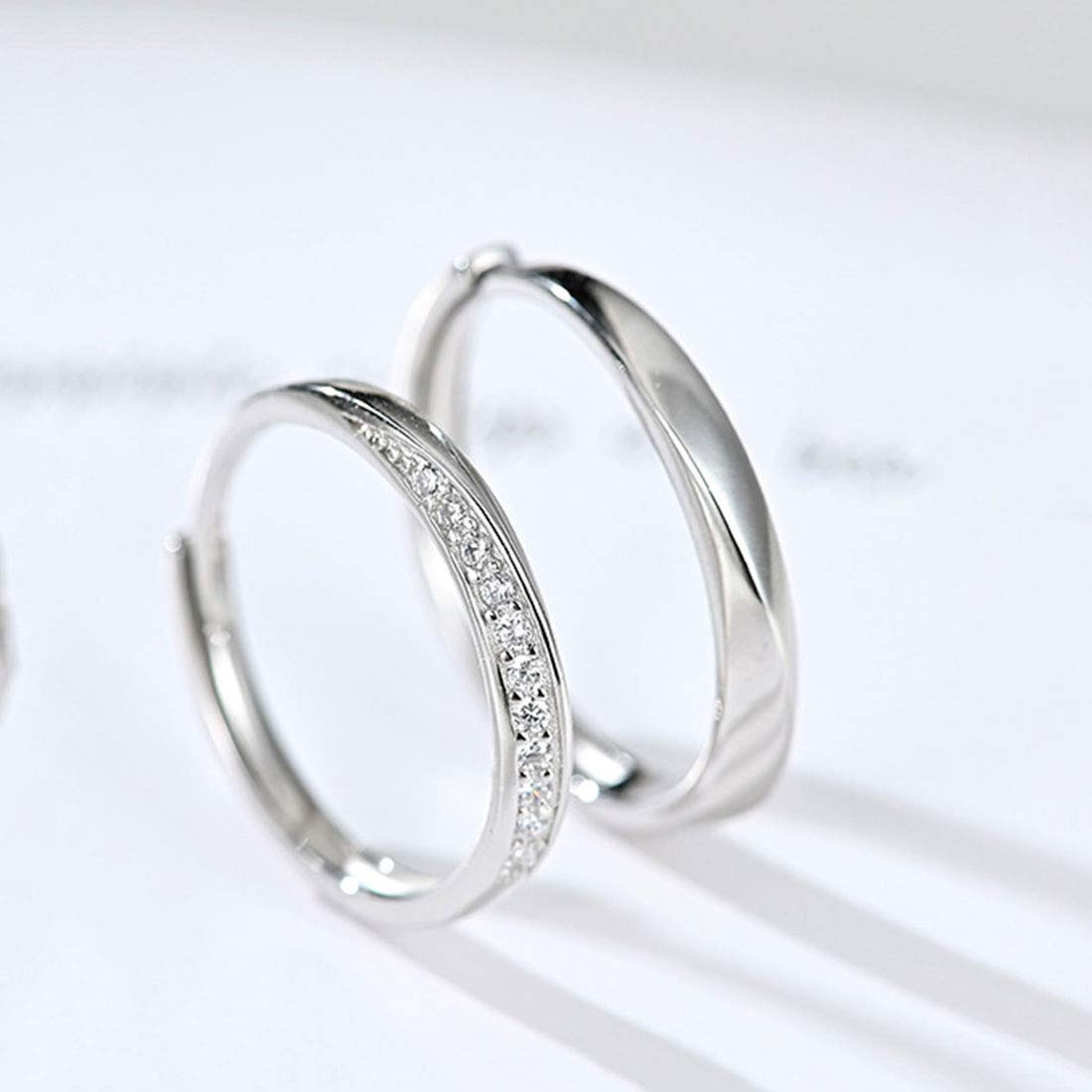 Rockyu メンズ シルバー925 フリーサイズペアリング｜純銀製 結婚・婚約指輪 アレルギー対応