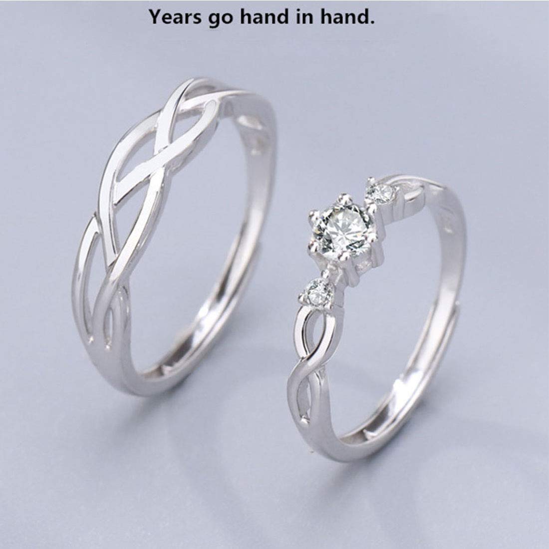 Rockyu 指輪 メンズ シルバー925 ペアリング ツイストデザイン フリーサイズ 結婚婚約