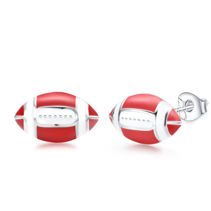 Rockyu ピアス レディース スポーツデザイン 925スターリングシルバー バスケットボール/サッカー/野球/テニス/ラグビー/バレーボール 金属アレルギー対応