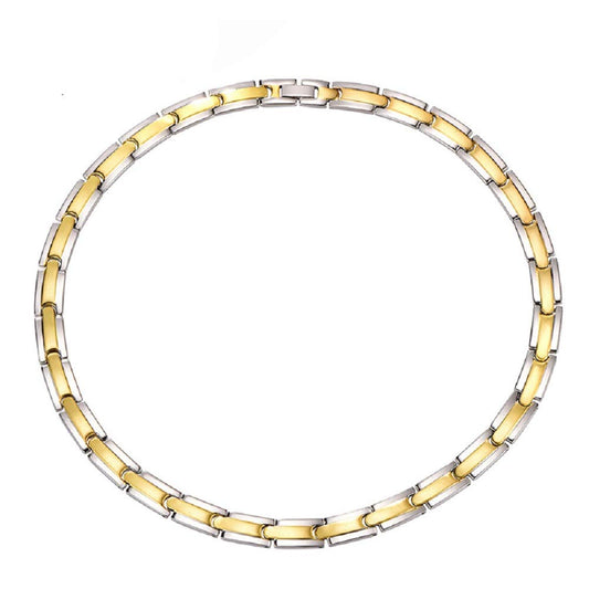 Rockyu ネックレス メンズ レディース ステンレス ゲルマニウム シルバーゴールド チェーン 幅10mm チョーカー アクセサリー