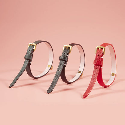 Rockyu 本革リング付きチョーカー レディース