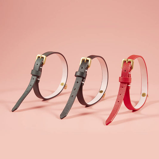 Rockyu 本革リング付きチョーカー レディース