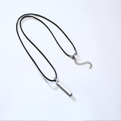 Rockyu バーネックレス メンズ タングステンスティック シンプル ペンダント