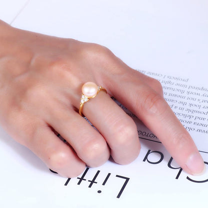 Rockyu レディース フリーサイズ パールリング シンプル 上品デザイン
