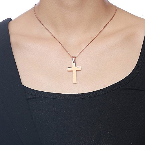 ステンレスクロスネックレス｜18金コーティング＆ユニセックスデザイン｜選べるカラー