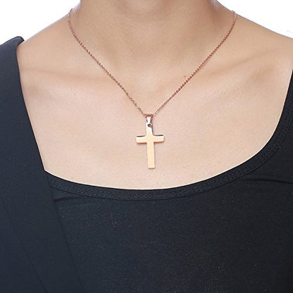 ステンレスクロスネックレス｜18金コーティング＆ユニセックスデザイン｜選べるカラー