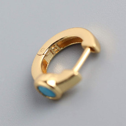 Rockyu ピアス レディース シルバー925 ターコイズ フープリング 両耳用 ジュエリー