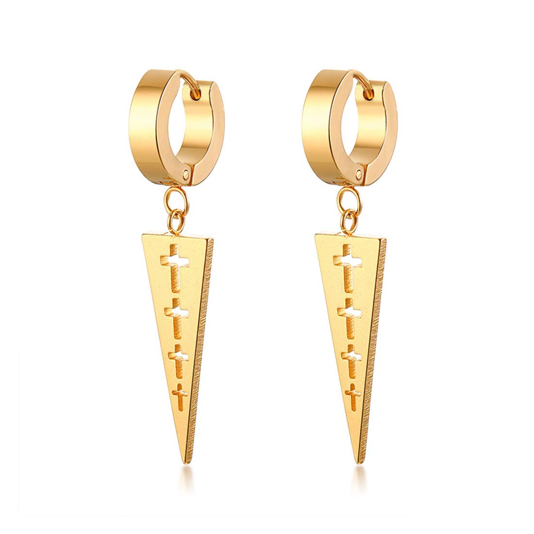 三角スパイクピアス｜クールな幾何×フープデザイン メンズ・レディース兼用